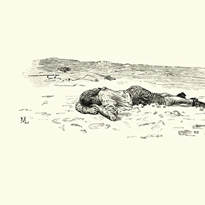 Manon Lescaut - Man lying exhausted on the ground