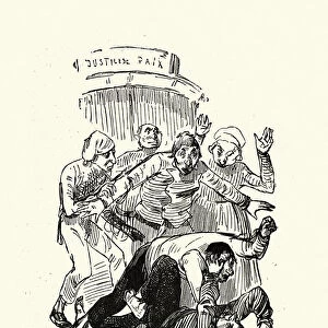 Two men fighting in the street, local justice, Victorian