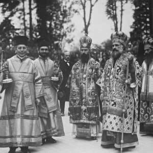 The Romanian regency council. Mgr Miron Cristea, the Patriarch of Romania, who