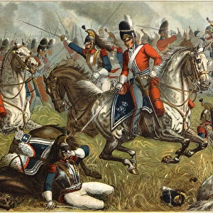 The 2nd Royal North British dragoons at Waterloo (1815) - in Harpers Young People", 1889
