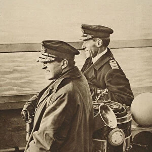 Admiral Beatty, with Flag-Captain Chatfield, watching the surrender of the German Fleet
