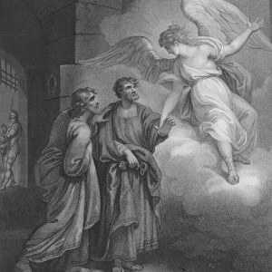 The Angel freeing the Apostles, Acts 5, Verse 17-42 (engraving)