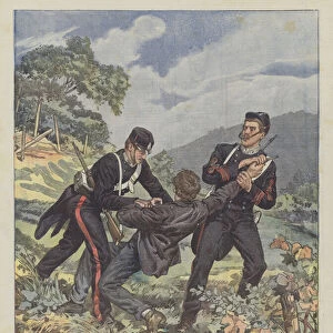 The Arrest Of The Famous Brigand Musolino In Acqualagna, District Of Urbino (Colour Litho)