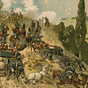 Battle of Spicheren, Franco-Prussian War, 6 August 1870 (colour litho)