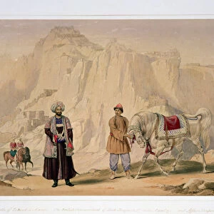 The British Commandant of Shah Shoojans 2nd Jannah Cavalry and Affhan Troopers of the Corps, from Characters and Costumes of Afghuanistan written by Captain Lockyer Willis Hart, published 1843 (colour litho)
