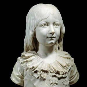 Bust of the future Dauphin Louis XVII (1785-1795) Marble sculpture by Pierre Louis