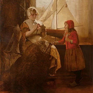 The Card Game, 1870-90 (oil on panel)