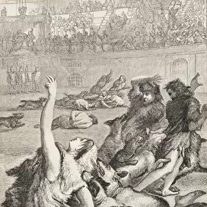 Christian Martyrs in the Roman Arena, c. 1865 (wood engraving)
