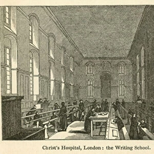 Christs Hospital, London, the Writing School (engraving)