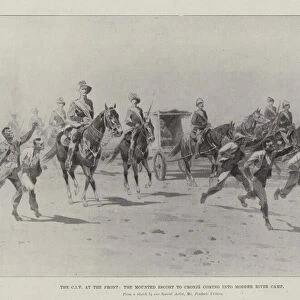 The CIV at the Front, the Mounted Escort to Cronje coming into Modder River Camp (litho)