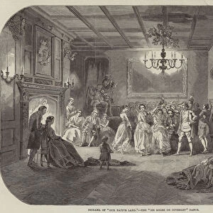 Diorama of "Our Native Land, "the "Sir Roger de Coverley"Dance (engraving)