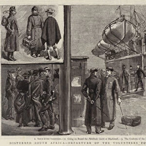 Disturbed South Africa, Departure of the Volunteers for Bechuanaland (engraving)