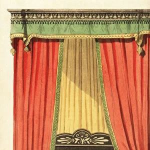 An English four-poster bed with drapes designed by George Bullock, 1777-1818, marble sculptor, cabinet maker and furniture designer of Tenterden Street, Hanover Square, London