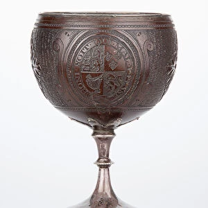 Engraved coconut cup commemorating Nelsons victory at the Battle of the Nile