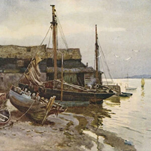 The Exe at Topsham (colour litho)