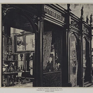 Exhibition of decorative glassware by Salviati, Jesurum & Co, Venice, in the Italian pavilion at the Exposition Universelle 1900, Paris (b / w photo)