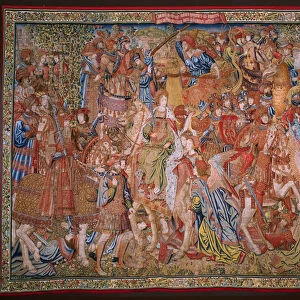 Flemish tapestry. Series Moralities: The virtue of the honours (De deugd van de Honores, La Virtud de los honores). Ca 1520