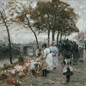 Flower market by the canal