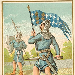 Frankish warriors of the time of Charlemagne (chromolitho)