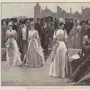 Garden Party in Honour of the Shah at Hatfield House, the Seat of the Marquis of Salisbury (engraving)