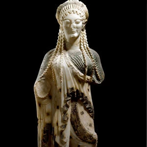 Greek Art: "Kore"(Core) Marble sculpture from Chios, 520-510 BC