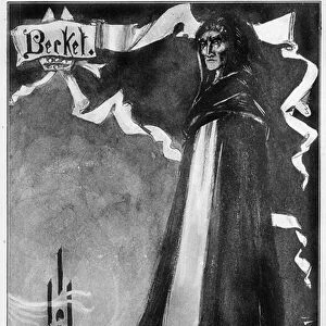 Henry Irving as Becket at the Lyceum Theatre, London, in the poetic drama Becket by Tennyson, 1893 (litho)