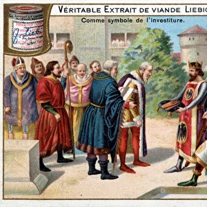 History of the glove: the glove as a symbol of the investiture - Liebig chromolithography