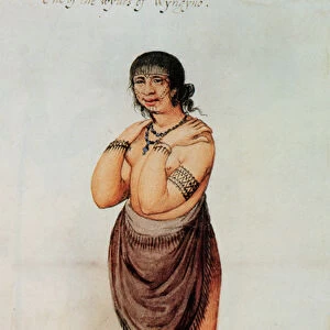 Indian Woman (colour litho)