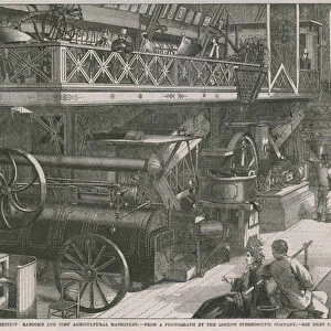 The International Exhibition; Ransome and Sims agricultural machinery (engraving)