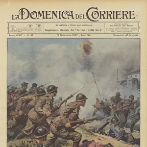 Italian heroism in Spain, a bayonet general (colour litho)