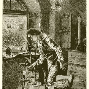 James Watt Experimenting (engraving)