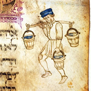 A Jewish water-carrier (vellum)