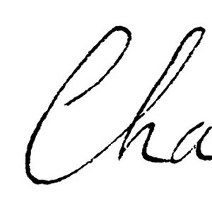 King Charles II, signature (engraving)