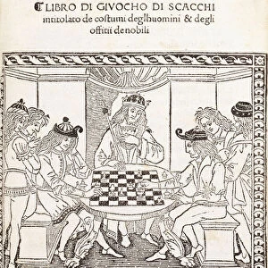 The King and his Courtiers Playing Chess, 1493 / 4 (woodcut)