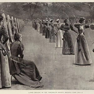 Ladies Meeting of the Toxophilite Society, Regents Park, 11 July (engraving)