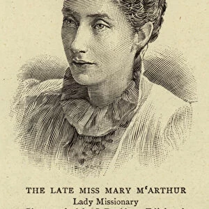 The Late Miss Mary M Arthur (engraving)