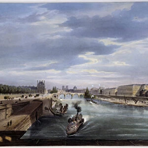 Le pont Royal - in "Paris en 1837"by Arnout