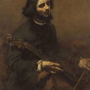 Le violoncelliste (autoportrait) - The Cellist (Self-portrait), by Courbet