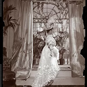 Lillian Russell in costume on the set of a production at Proctor