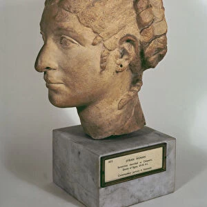 Limestone head of a Woman, resembling Cleopatra VII, c. 50-30 BC (limestone)