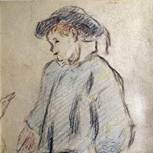 Little Breton boy a goose Sketch by Paul Gauguin (1848-1902