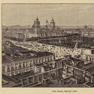 Mexico City: The Plaza, Mexico City (engraving)