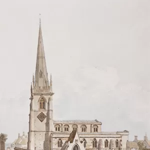 Middleton Cheney, South view of the Church, c. 1820 (ink & w / c on paper)