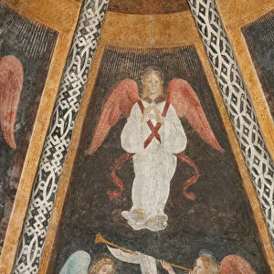 Milan, S. Pietro in Gessate Church, Grifi Chapel, Vault, Bernardino Butinone and Bernardo Zenale, 1489 / 93, Cherubino, Detail