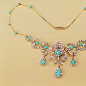 Necklace, 19th Century (turquoise, diamond, silver & gold )