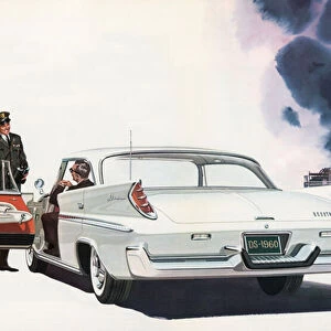 New DeSoto Car and Apollo Rocket, 1960 (lithograph)