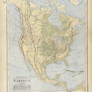 North America (coloured engraving)