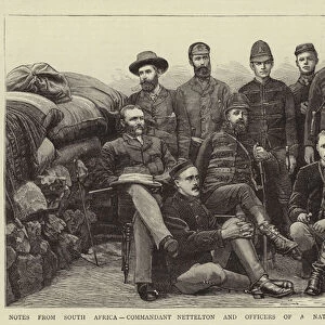 Notes from South Africa, Commandant Nettelton and Officers of a Native Levy, Maseru, Basutoland (engraving)