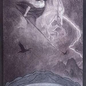 Odin, illustration to The Ring of the Niebelungen by Richard Wagner (1813-83), c. 1914 (colour litho)