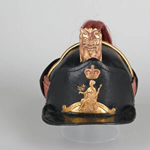 Officers leather helmet, light company, 9th Regiment of Foot, 1780 circa (leather)